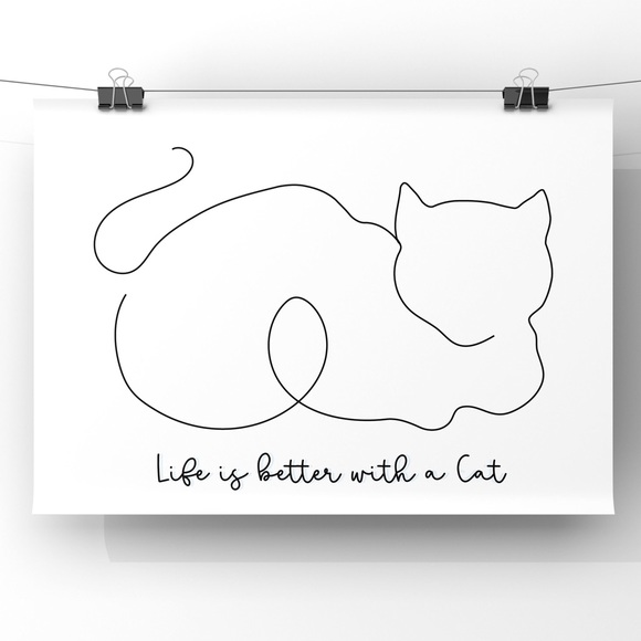 ✨NEW✨Original 8x10 Illustration Cat Art Print Un… - Picture 2 of 2